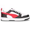 PUMA Rebound V6 Low Sneaker In Ecopelle Bianco Nero Rosso - Uomo - Bianco Nero Rosso