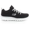 SKECHERS Graceful Get Connected Sneaker In Tessuto Nero Bianco - Donna - Nero Bianco
