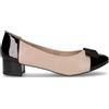 CAPRICE Décolleté In Pelle Beige Nero - Donna - Beige Nero