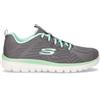 SKECHERS Graceful Get Connected Sneaker In Tessuto Grigio Verde - Donna - Grigio Verde