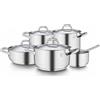 Barazzoni Batteria Di Pentole Chef Line 9 Pezzi In Acciaio Inox 18/10 Italy