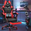 Sonstige Sedia da gioco premium con poggiapiedi e supporto lombare, ergonomica, inclinazione a 150°, in pelle, rossa, portata 180 kg