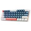 Macheniker Tastiera da gioco Machenike K500-B61 con cavo meccanico retroilluminata Brown Switch - Blu-Bianca