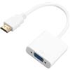 EWANTO Adattatore convertitore video HDMI a VGA da 25 cm Full HD 1080P VGA HDMI maschio a femmina per HDTV PC Laptop DVD Bianco