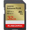 SANDISK SCHEDA DI MEMORIA SANDISK Extreme Plus 32GB Scheda SDXC, Classe 10, U3, V30