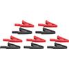 Fafeicy Set di 10 Clip a Coccodrillo Isolate 2mm Rosse e Nere per Test Elettrici Materiale PA 41mm con Jack ad Ago