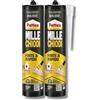 Pattex MILLECHIODI Forte & Rapido, adesivo di montaggio extra forte che sostituisce viti e fori al muro, adesivo bianco con effetto ventosa 2x400g, Trasparente