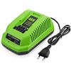 Wresetly Caricabatteria al Litio da 40 V per GreenWorks 29482 G-MAX Batteria Agli di Litio da 40 V 29472 29482 29652 Spina Europea G40825
