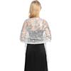 GIBZ Scialle da Donna Ricamato con Glitter Sottili Stole Floreali Vintage con Paillettes per Abiti da Sera da Sposa, Argento