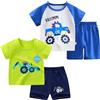 SUPFANS Set di 4 magliette e pantaloncini con dinosauri e pantaloncini estivi, Set-j, 5 anni