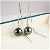 COMOTO Orecchini ad alta lucentezza 9,7 mm di perle coltivate a Tahiti in argento st...