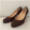 Christian Louboutin décolleté con tacco in vernice marrone 36 (23 cm)...
