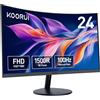 KOORUI Monitor Gaming 23.6" Curvo FHD 100Hz 5ms HDMI VA Eye Saver FlickerSafe
