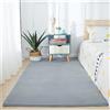 BESTORI Tappeto per Soggiorno Tinta Unita Tappeto Moderno a Pelo Corto Tappeto Morbido e Soffice per Bambini Camera da Letto Home Decor Grigio, 40 x 120 cm