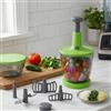 FENIX HOME Mixer Tritatutto Manuale, 5 Lame acciaio Inox, Trita Verdure, Frullatore Manuale, Taglio di Cipolla, Tritaverdure da Cucina, press Chopper, 2 Contenitori 900 + 500 ml