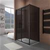Parama Box doccia 110x70 cm scorrevole vetro 6mm fumè profili nero opaco h185 | Tonga