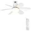 MARSI Ventilatore da Soffitto con Luce LED 52 cm, Lampadario con Ventilatore E27, 6 Pale, Motore DC, 3 Velocità, Luce Dimmerabile, Telecomando IR, per Camera e Soggiorno