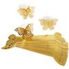 MaoXinTek Anelli di Tovagliolo 3D Farfalla di Carta Portatovagliolo di Arredamento Perlato Porta per Matrimonio Battesimo Comunione Nascita Laurea Compleanno Natale Festa 50 Pezzi (d'oro)
