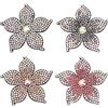 SUPERFINDINGS 4 pz 4 Colori Strass di Cristallo Applique Brillante Squisito Portatile su Toppe Termoadesive O Cucibili Appliques di Cristallo per Abbigliamento Scrapbooking Scarpe da Borsa