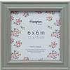 Hampton Frames, cornice portafoto quadrata 15x15 cm, verde salvia, MDF verniciato, profilo largo 30 mm, vetro frontale | stile shabby per foto, montaggio a parete o da tavolo