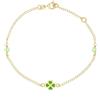 LUXURY MILANO Bracciale da bimba in oro giallo 9kt con quadrifoglio smaltato