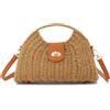 EVEOUT Borsa a tracolla in Paglia Donna Estiva Borsa a cesto Rattan Intrecciata Boho Chic Borse a mano per spiaggia vacanze viaggio