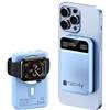 Techly Power Bank Wireless Magnetico 3 in 1 con LED 10.000 mAh 22,5W Azzurro