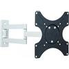 Techly Supporto a Muro per TV LED LCD 19-37'' Inclinabile 3 Snodi Bicolor Bianco Nero