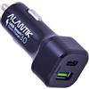 ALANTIK CARICABATTERIA DA AUTO 1 USB fast + 1 USB TYPE-C