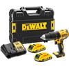 DEWALT XR 18V Trapano Avvitatore Combinato Brushless, Compatto Senza Fili con 2x Batterie XR Li-Ion 2Ah, Caricabatterie, Valigetta, Alta Coppia, Luce LED, Prestazioni Versatili - DCD778D2T-QW