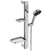 Ideal Standard Idealrain Alu+ Asta doccia, Soffione doccia a risparmio idrico con due tipi di getto (SilkRain e Rain) e ripiani regolabili - Cromo (349x157x600 mm)