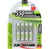 Ansmann 4x Batterie ricaricabili mini stilo AAA - 550 mAh 1,2 V
