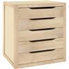 Astigarraga Natura M129371-Cassettiera a 5 cassetti, Legno Massiccio di Pino