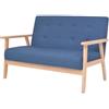 WEMYUFURN Divano scandinavo a 2 posti con struttura in legno massello - Confortevoli mobili imbottiti in morbido tessuto di poliestere, facile installazione e seduta resistente per soggiorno