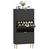 HOMCOM Mobiletto per scarpe 18 paia, scarpiera moderna compatta con 3 cassetti ribaltabili, ante scanalate e ripiani regolabili, per corridoio e ingresso, 60 x 24 x 122,5 cm, nero