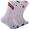 Fila Men's Striped Half Cushion Crew Socks, White Chevron, One Size