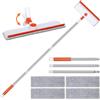 Alyvisun Lavavetri Professionale, 132cm Tergivetro per Finestre Telescopico con Testina Flessibile, Kit per la Pulizia delle Finestre con Tergivetro in Silicone e 4 Panni Tampone in Microfibra