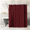 Americanflat Tenda Doccia 180x200 cm Borgogna a Tinta Unita - Tenda per Doccia con Anelli in Metallo e 12 Ganci - Shower Curtain per Bagno Resistente all'Acqua in 100% Poliestere