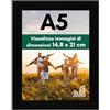 Americanflat Cornice A5 Nera - Cornice da Parete e da Tavolo in Legno MDF e Vetro Resistente agli Urti a Finitura Lucida - Da Appendere in Verticale o Orizzontale