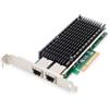 DIGITUS Scheda di rete Ethernet a 10 Gigabit a 2 porte, RJ45, PCI Express, chipset Intel - DN-10163