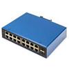 DIGITUS Switch PoE Gigabit Ethernet gestito L2 industriale a 16+2 porte - DN-651159