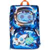 SJ GANG STYLE JAM GANG Zaino Scuola Estensibile Big SPACE LED BOY, Blu, 24 L, Zip laterali, Dispositivo luminoso su pattina, Tasca portaborraccia, Scuola elementare e media, Bambino, Ragazzo