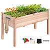 VEVOR Fioriera Rialzata da Giardino Esterno con Ripiano in Legno 120 x 58 x 76cm per Coltivazione di Piante Orto Erbe, Orto Rialzato con Ripiano in Legno da Esterno Aiuola Sopraelevata Piante Ortaggi
