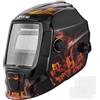 VEVOR Casco per Saldatura Auto-Oscurante, Cappuccio per Saldatura Energia Solare Colori Reali da 93 x 43 mm, 2 Sensori ad Arco, Tonalità 4/9-13 per Molatura TIG MIG ARC, Modello Fiamma Gialla