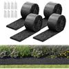 VEVOR Telo Pacciamatura Antierbacce per Orto Giardino 4 Rotoli da 3050 x 115 x 13 mm, Bordatura Permanente in Gomma, Barriera per Fiori dall'Aspetto Naturale con Picchetti, Nero