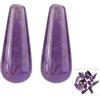 SUPERFINDINGS 16PCS Perle semiforate in ametista naturale Perle a forma di goccia Ciondoli Quarzo Chakra a goccia per creazione orecchini gioielli