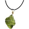CNAFGBGG Collana moldavite da 1 pc, squisita collana a pendente cristallina a forma di forma modavite verde scuro con corda, regali di pietra di energia cristallina ruvida per uomini donne.