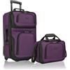 U.S. Traveler Rio - Set di bagagli a mano espandibili in tessuto robusto, Viola, Taglia unica, Rio Robusto Tessuto Espandibile Bagaglio a Mano