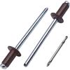 SKIR'CO Rivetti ciechi verniciati, 3,2 x 8 mm, in alluminio, punta da trapano inclusa, colore: Marrone cioccolato RAL 8017