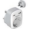 TESSAN Adattatore Presa Inglese, con 2 USB, 3 in 1 Adattatore Spina UK per Malta Malesia Vietnam Cipro, Presa Inglese 3250W, Tipo G